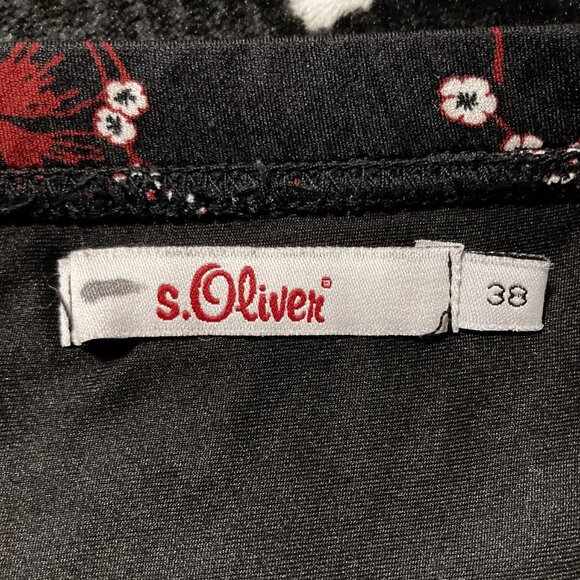 S. OLIVER Vintage floral Asian inspired stretchy a-line skirt ~ SMALL MEDIUM - Picture 2 of 9